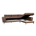 Paris Prix Canapé D'Angle Droit Convertible "Pinayo" 304cm Marron