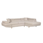 Paris Prix Canapé D'Angle Droit Convertible "Tean" 271cm Beige