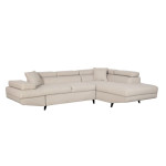 Paris Prix Canapé D'Angle Droit Convertible "Tean" 271cm Beige & Noir
