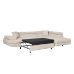 Paris Prix Canapé D'Angle Droit Convertible "Tean" 271cm Beige & Noir