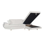 Paris Prix Canapé D'Angle Droit Convertible "Tean" 271cm Blanc