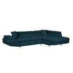 Paris Prix Canapé D'Angle Droit Convertible "Tean" 271cm Bleu Pétrole