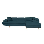 paris prix Canapé d'Angle Droit Convertible "Tean" 271cm Bleu Pétrole