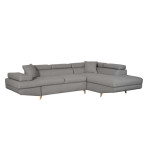 Paris Prix Canapé D'Angle Droit Convertible "Tean" 271cm Gris Clair