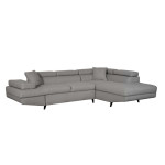 Paris Prix Canapé D'Angle Droit Convertible "Tean" 271cm Gris Clair & Noir