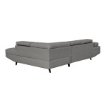 Paris Prix Canapé D'Angle Droit Convertible "Tean" 271cm Gris Clair & Noir