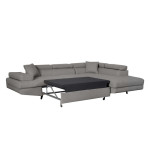 Paris Prix Canapé D'Angle Droit Convertible "Tean" 271cm Gris Clair & Noir