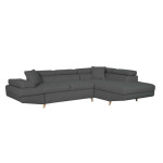 Paris Prix Canapé D'Angle Droit Convertible "Tean" 271cm Gris Foncé