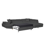Paris Prix Canapé D'Angle Droit Convertible "Tean" 271cm Gris Foncé