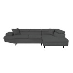 paris prix Canapé d'Angle Droit Convertible "Tean" 271cm Gris Foncé & Noir
