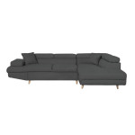 paris prix Canapé d'Angle Droit Convertible "Tean" 271cm Gris Foncé