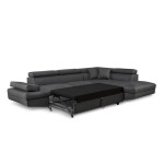 Paris Prix Canapé D'Angle Droit Convertible Tissu "Noma" 271cm Gris Foncé