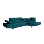 Paris Prix Canapé D'Angle Droit Convertible "Tyma" 271cm Bleu Canard