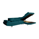 Paris Prix Canapé D'Angle Droit Convertible "Tyma" 271cm Bleu Canard
