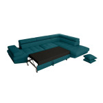 Paris Prix Canapé D'Angle Droit Convertible "Tyma" 271cm Bleu Canard