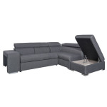 Paris Prix Canapé D'Angle Droit Convertible "Zemy" 262cm Gris Foncé
