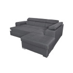 Paris Prix Canapé D'Angle Droit Convertible "Zemy" 262cm Gris Foncé