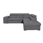 paris prix Canapé d'Angle Droit Convertible "Zemy" 262cm Gris Foncé