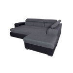 Paris Prix Canapé D'Angle Droit Convertible "Zemy" 262cm Gris & Noir