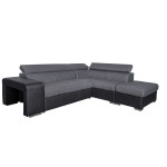 Paris Prix Canapé D'Angle Droit Convertible "Zemy" 262cm Gris & Noir