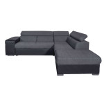 paris prix Canapé d'Angle Droit Convertible "Zemy" 262cm Gris & Noir