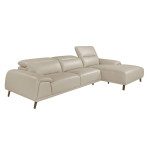 Paris Prix Canapé D'Angle Droit Cuir "Riley" 316cm Taupe
