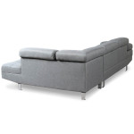 Paris Prix Canapé D'Angle Droit En Tissu "Têtière" 260cm Gris