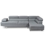 paris prix Canapé d'Angle Droit en Tissu "Têtière" 260cm Gris