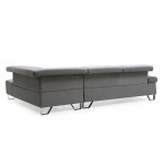 Paris Prix Canapé D'Angle Droit En Velours "Xumi" 260cm Gris
