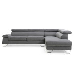 paris prix Canapé d'Angle Droit en Velours "Xumi" 260cm Gris