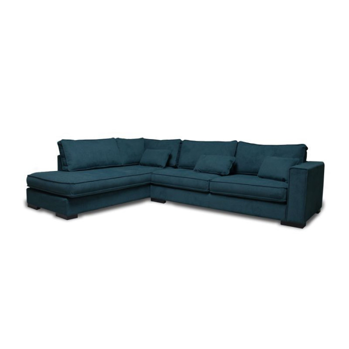 Paris Prix Canapé D'Angle Gauche "Byzance" 303cm Bleu Pétrole
