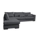 Paris Prix Canapé D'Angle Gauche "Byzance" 303cm Gris Foncé