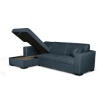 Paris Prix Canapé D'Angle Gauche Convertible "Hip" 262cm Bleu Pétrole