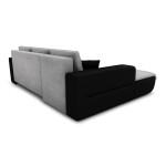 Paris Prix Canapé D'Angle Gauche Convertible Microfibre "Liace" 242cm Gris & Noir