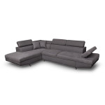 Paris Prix Canapé D'Angle Gauche Convertible Microfibre "Noma" 271cm Gris