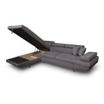 Paris Prix Canapé D'Angle Gauche Convertible Microfibre "Noma" 271cm Gris