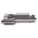 paris prix Canapé d'Angle Gauche Convertible Microfibre "Noma" 271cm Gris & Blanc