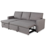 Paris Prix Canapé D'Angle Gauche Convertible "Minera" 215cm Gris