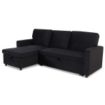 Paris Prix Canapé D'Angle Gauche Convertible "Minera" 215cm Noir