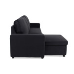 Paris Prix Canapé D'Angle Gauche Convertible "Minera" 215cm Noir