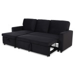 Paris Prix Canapé D'Angle Gauche Convertible "Minera" 215cm Noir