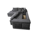 Paris Prix Canapé D'Angle Gauche Convertible Niche à Droite "Raly" 288cm Gris Foncé