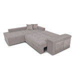 Paris Prix Canapé D'Angle Gauche Convertible Niche à Droite "Raly" 288cm Gris Clair