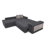 Paris Prix Canapé D'Angle Gauche Convertible Niche à Droite "Raly" 288cm Gris