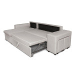 Paris Prix Canapé D'Angle Gauche Convertible Niche à Droite "Torino" 254cm Naturel