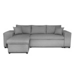 Paris Prix Canapé D'Angle Gauche Convertible Niche à Droite "Torino" 254cm Gris Clair