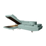 Paris Prix Canapé D'Angle Gauche Convertible "Noma" 271cm Bleu Clair
