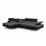 Paris Prix Canapé D'Angle Gauche Convertible "Noma" 271cm Gris & Noir