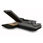 Paris Prix Canapé D'Angle Gauche Convertible "Noma" 271cm Gris & Noir