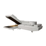Paris Prix Canapé D'Angle Gauche Convertible "Noma" 271cm Gris Perle